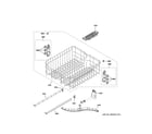 GE GDT550PMR3ES upper rack assembly diagram