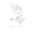 GE JGBS60REF2SS control panel & cooktop diagram