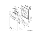 GE GDF630PFM4DS escutcheon & door assembly diagram