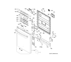 GE GDT630PYM4FS escutcheon & door assembly diagram