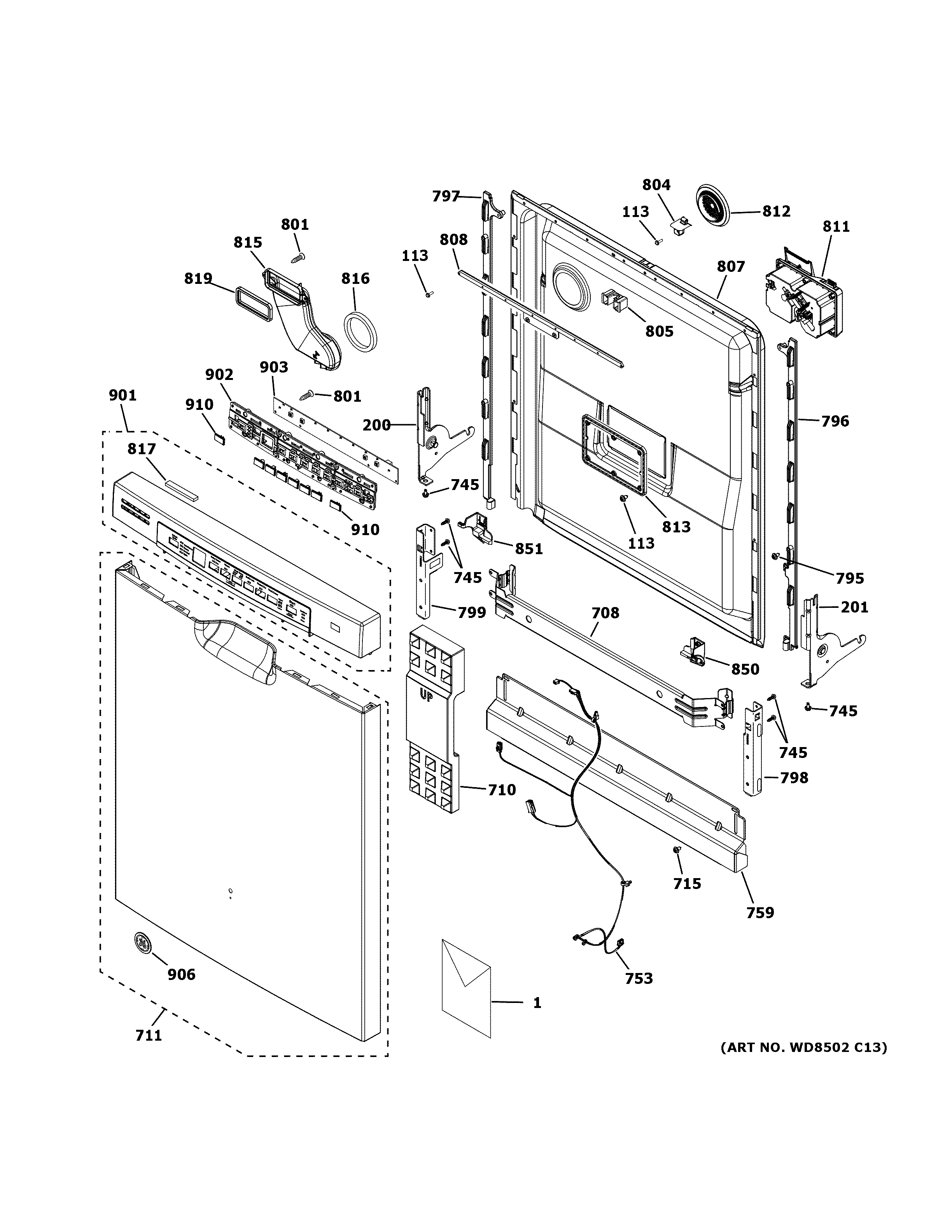 ESCUTCHEON & DOOR ASSEMBLY