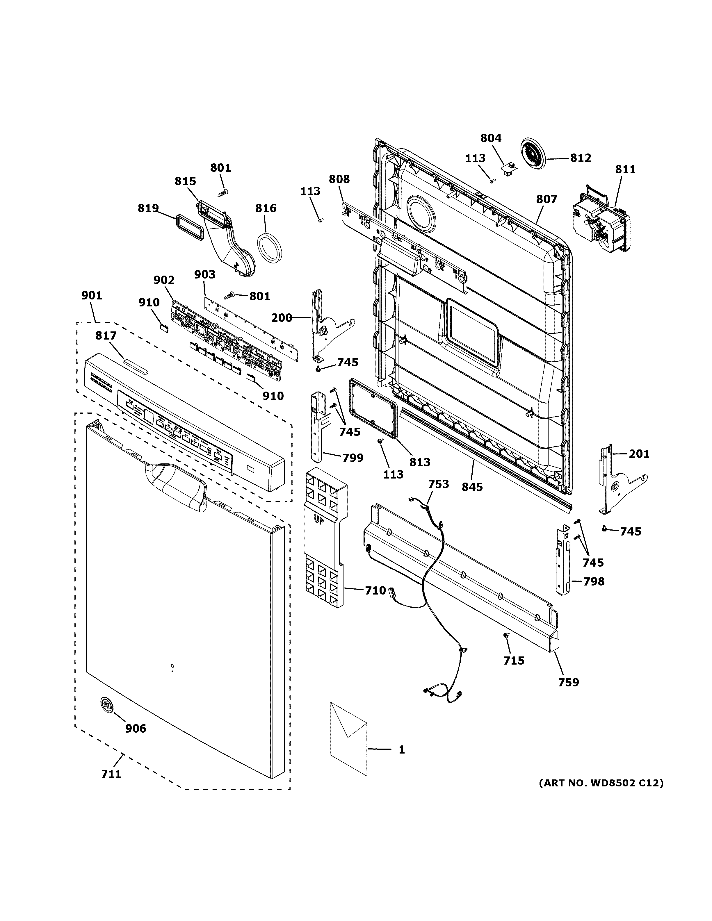 ESCUTCHEON & DOOR ASSEMBLY