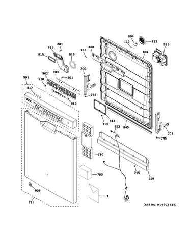 Escutcheon & door assembly