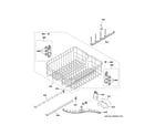 GE GDP630PGR0WW upper rack assembly diagram