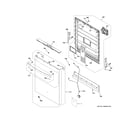 GE GDT630PMR0ES escutcheon & door assembly diagram