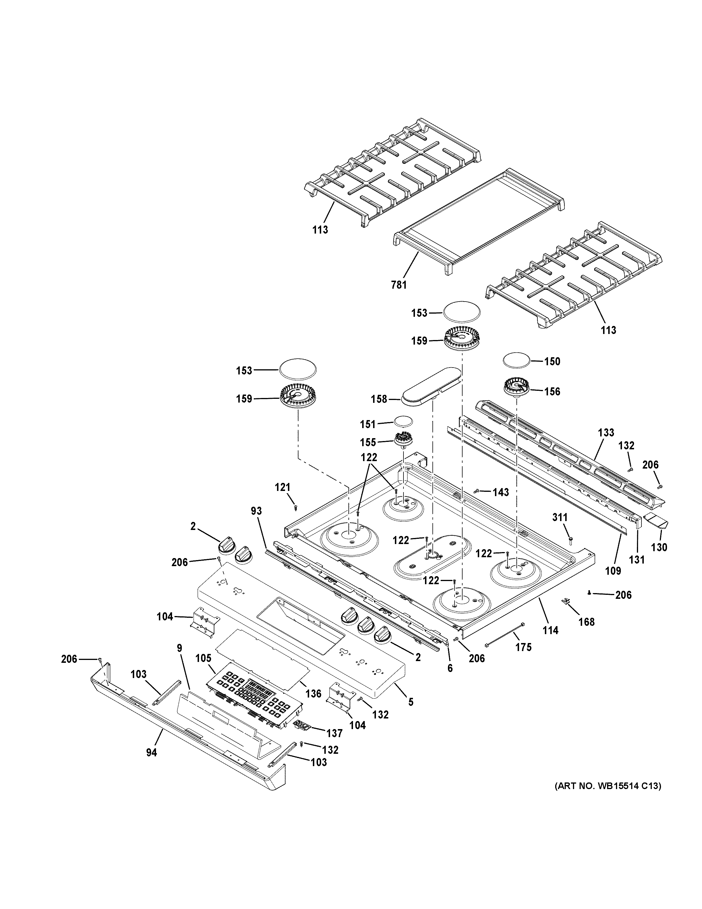 Control panel & cooktop
