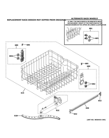 Upper rack assembly