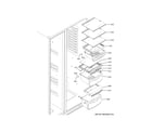 GE GSS25IENXHDS fresh food shelves diagram