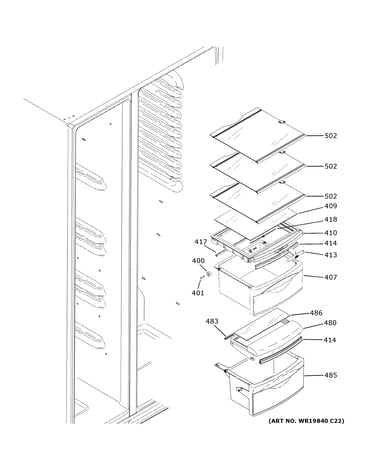 Fresh food shelves
