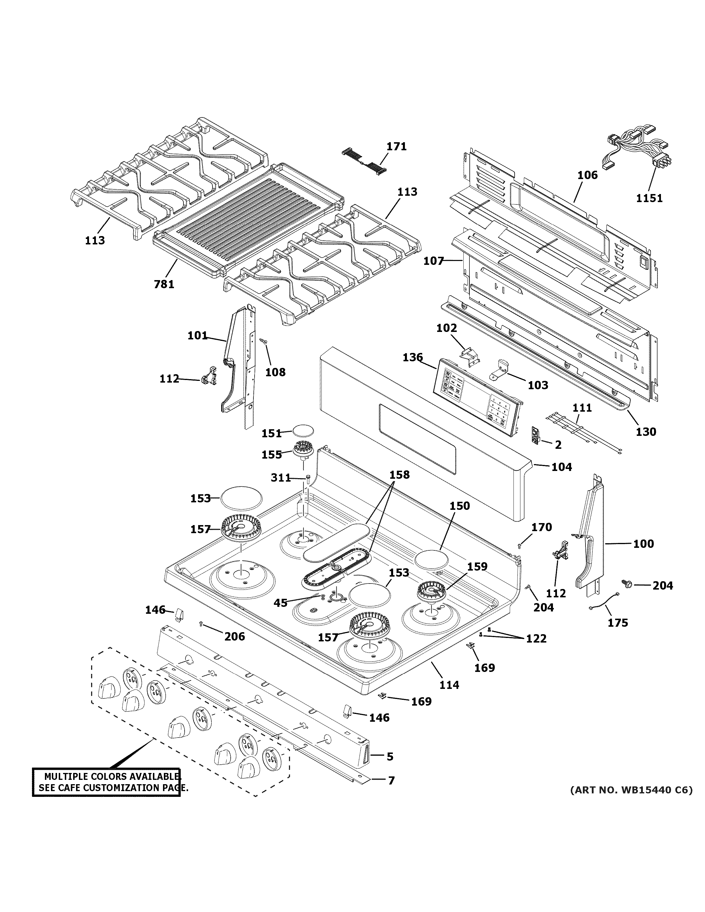 Control panel & cooktop