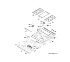 GE JGSS86SP2SS control panel & cooktop diagram