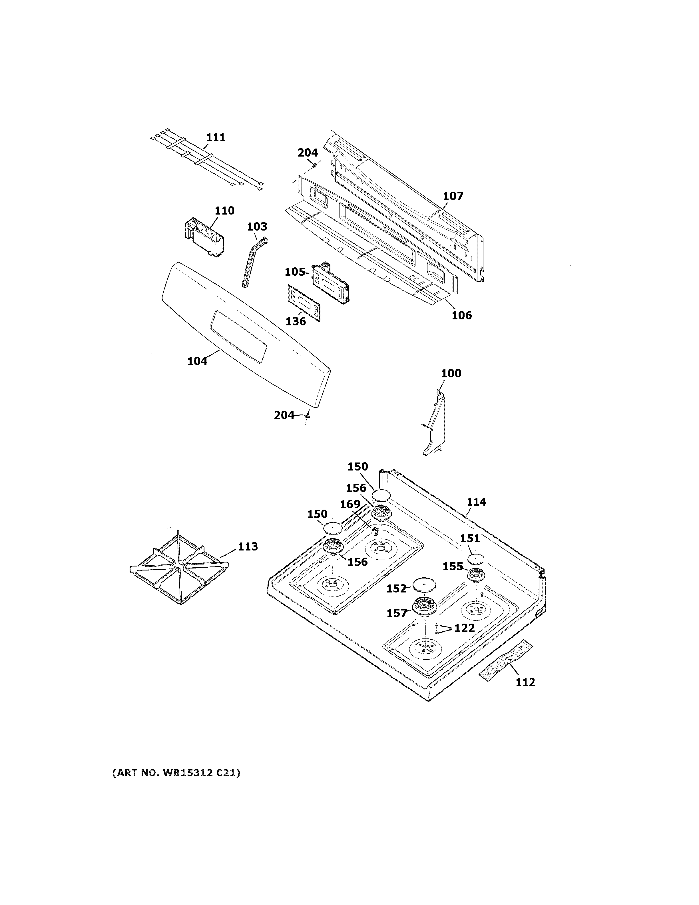 CONTROL PANEL & COOKTOP