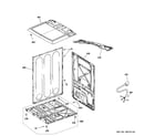 GE NTX62G8ST0WW cabinet & top panel diagram