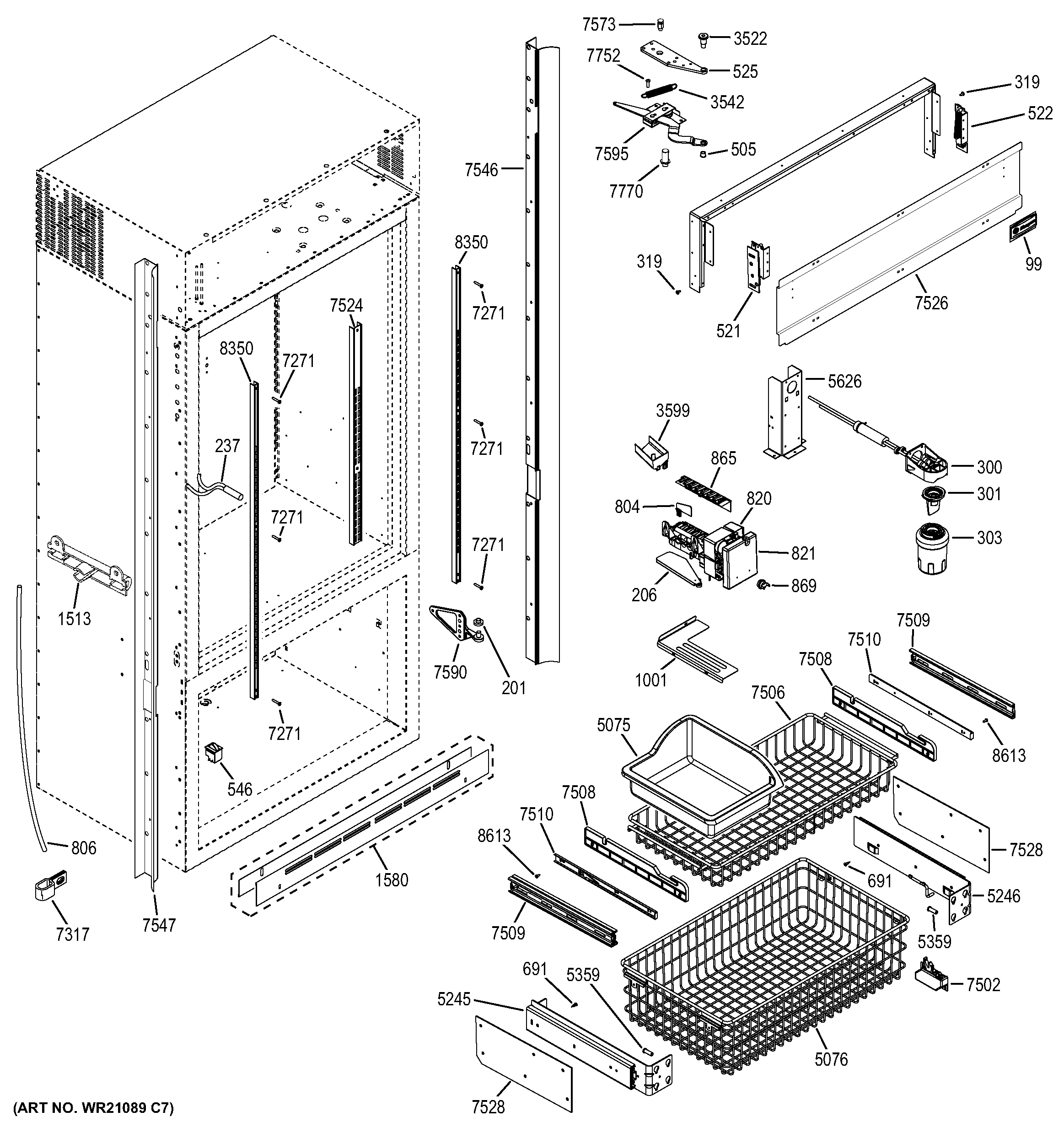 FREEZER SECTION, TRIM & COMPONENTS