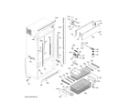 GE ZICS360NHBLH freezer section, trim & components diagram