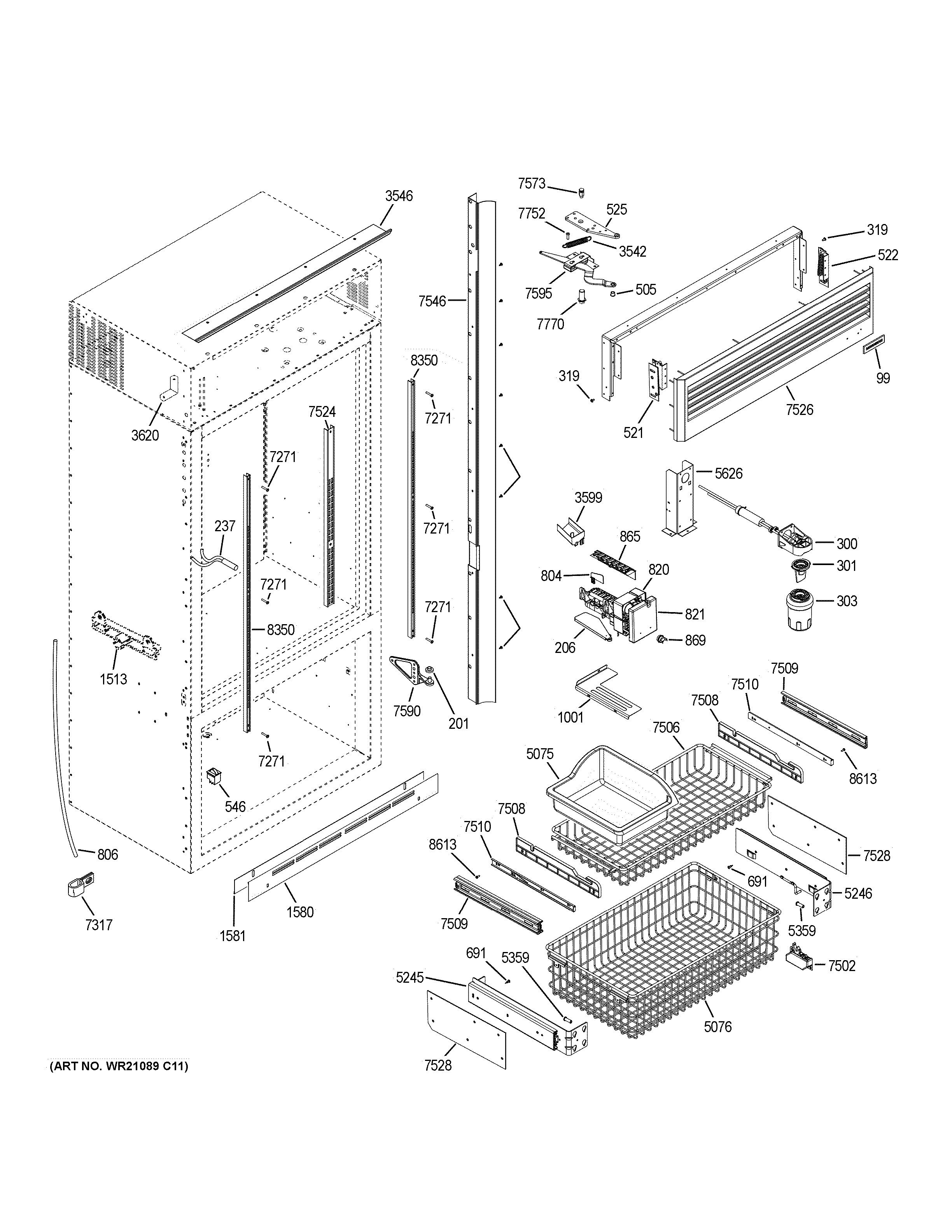 FREEZER SECTION, TRIM & COMPONENTS