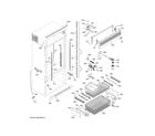 GE ZICP360NHBRH freezer section, trim & components diagram