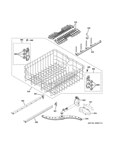 Upper rack assembly
