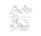 GE GTD42GASJ3WW backsplash, blower & motor assembly diagram