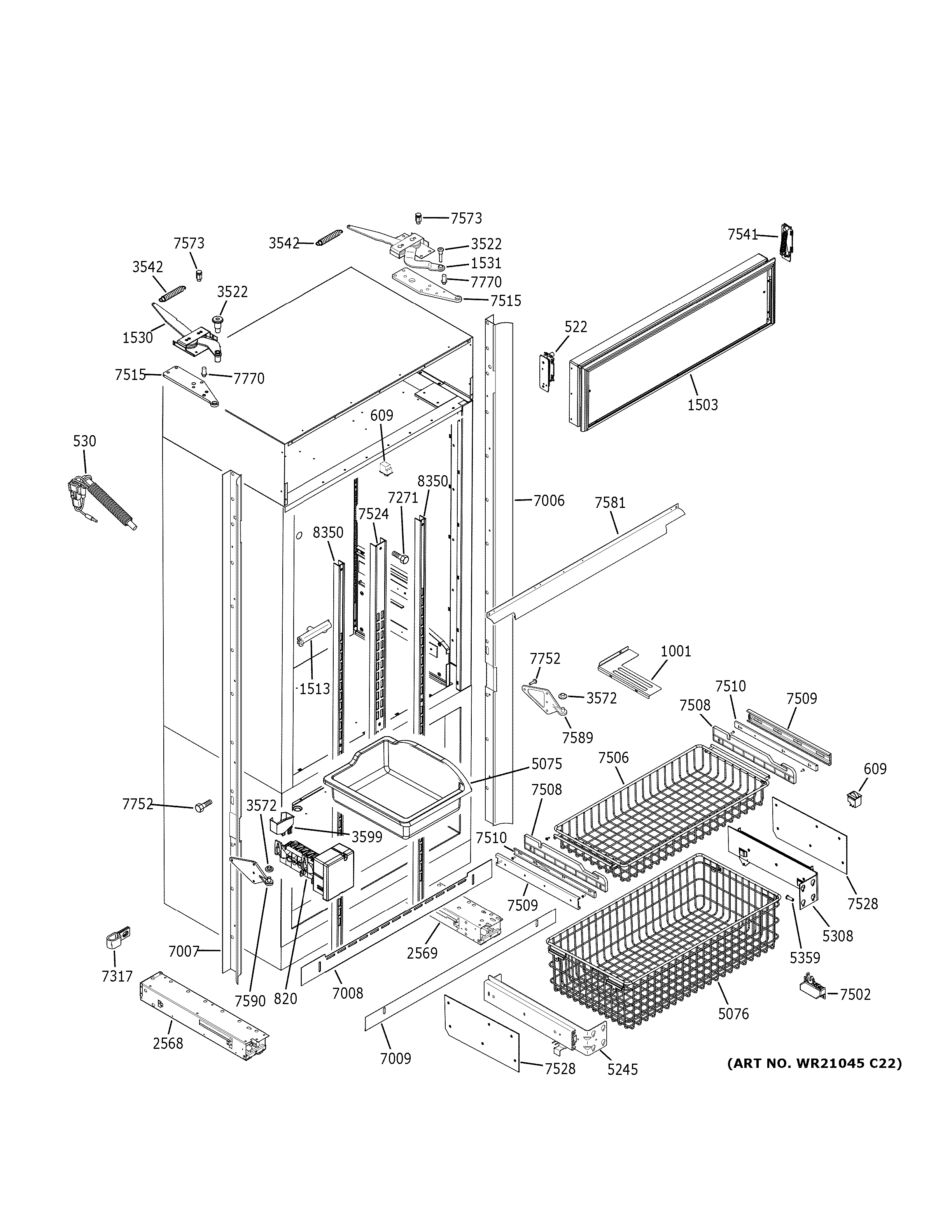 FREEZER SECTION, TRIM & COMPONENTS