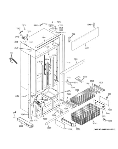 Freezer section, trim & components
