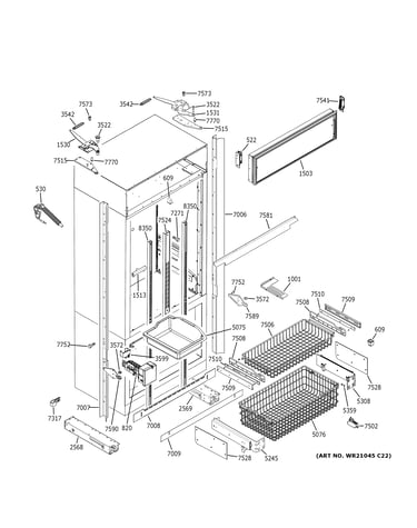 Freezer section, trim & components