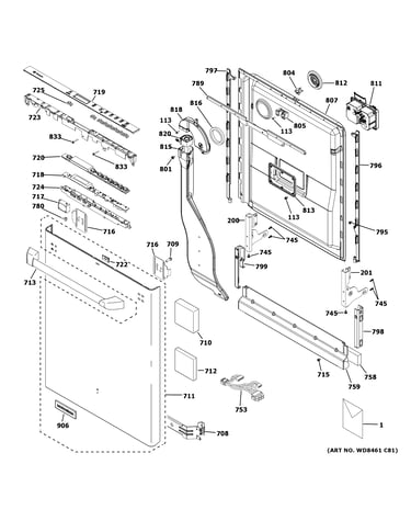 Escutcheon & door assembly