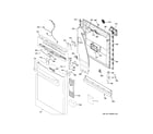 GE PDT785SYN8FS escutcheon & door assembly diagram