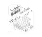 GE PDT775SYN8FS lower rack assembly diagram