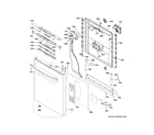 GE GDT695SSJ5SS escutcheon & door assembly diagram