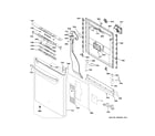 GE GDT695SBL5TS escutcheon & door assembly diagram