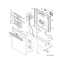 GE GDP695SBM4TS escutcheon & door assembly diagram