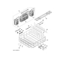 GE PDT855SBL3TS lower rack assembly diagram