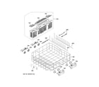 GE GDP665SYN3FS lower rack assembly diagram