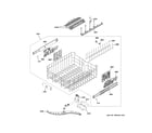 GE PDT775SYN5FS upper rack assembly diagram