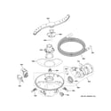 GE GDT665SGN5WW motor, sump & filter assembly diagram