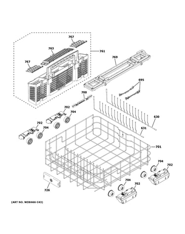 Lower rack assembly