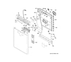 GE CDT875M5N7S5 escutcheon & door assembly diagram