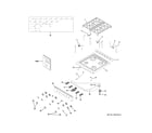 GE PLS624RT1SS control panel & cooktop diagram