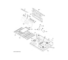 GE JGBS66DEK6WW control panel & cooktop diagram