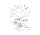 GE JB735DP4WW cooktop diagram