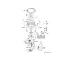 GE PTW600BPR1DG tub & motor diagram