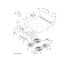 GE JAS640RM4SS control panel & cooktop diagram