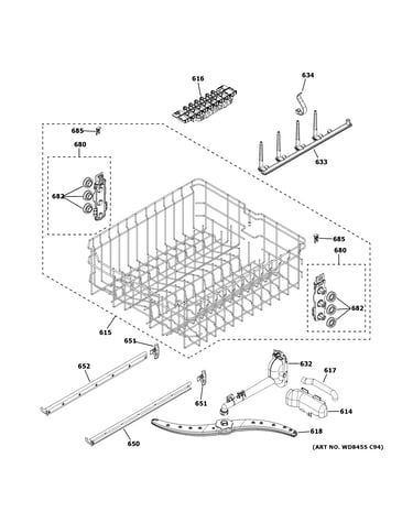 Upper rack assembly