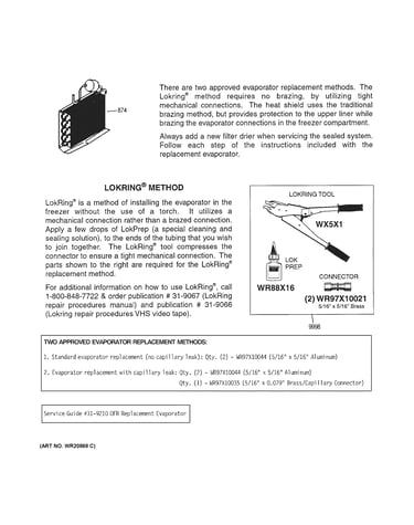 Evaporator instructions
