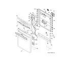 GE GDP645SYN8FS escutcheon & door assembly diagram