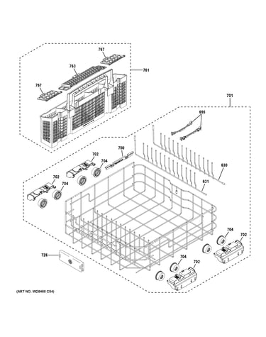 Lower rack assembly