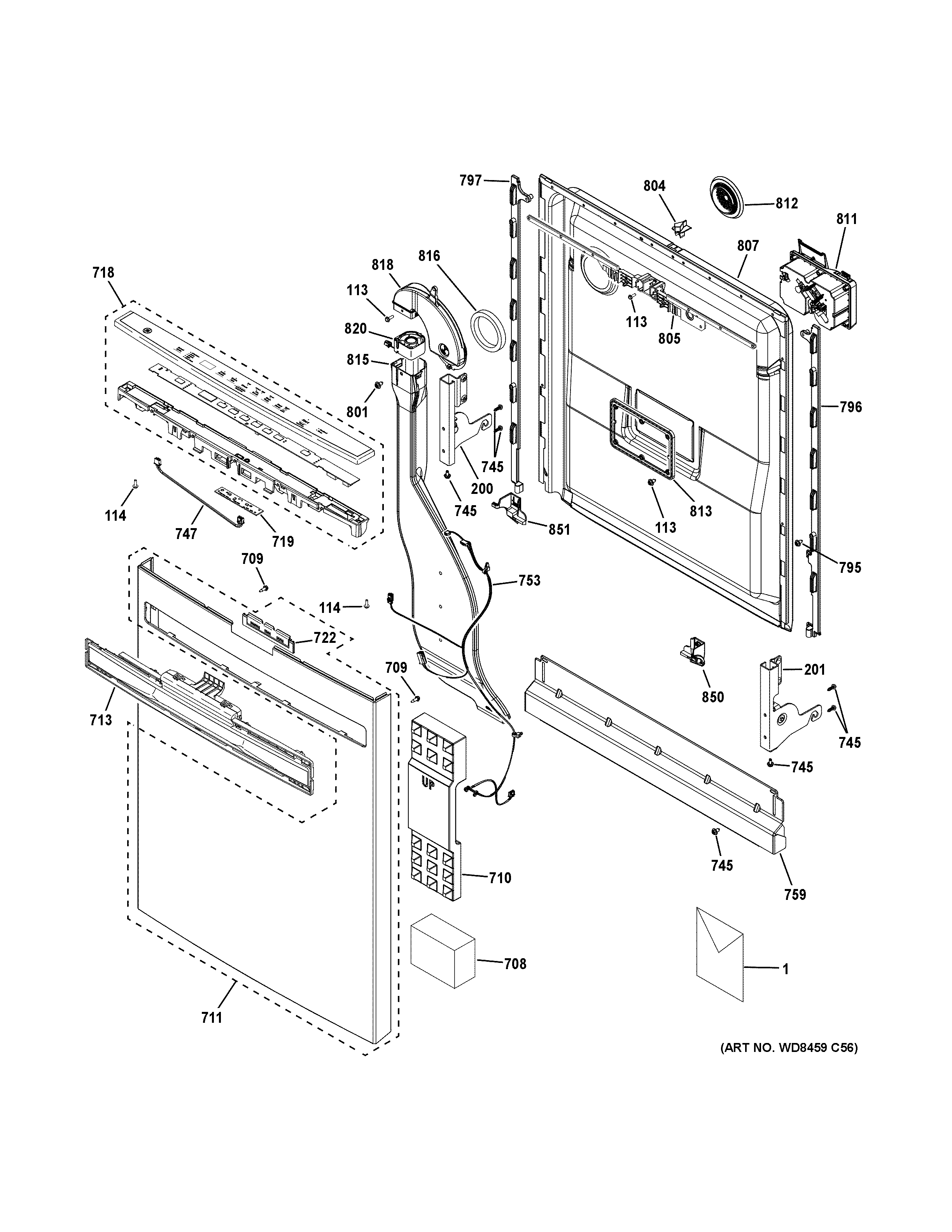 Escutcheon & door assembly