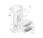 GE ZIPS360NNDSS freezer section, trim & components diagram