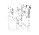 GE CDT765SSF0SS escutcheon & door assembly diagram